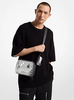 Hudson Metallic Crocodile Embossed Leather Crossbody Bag