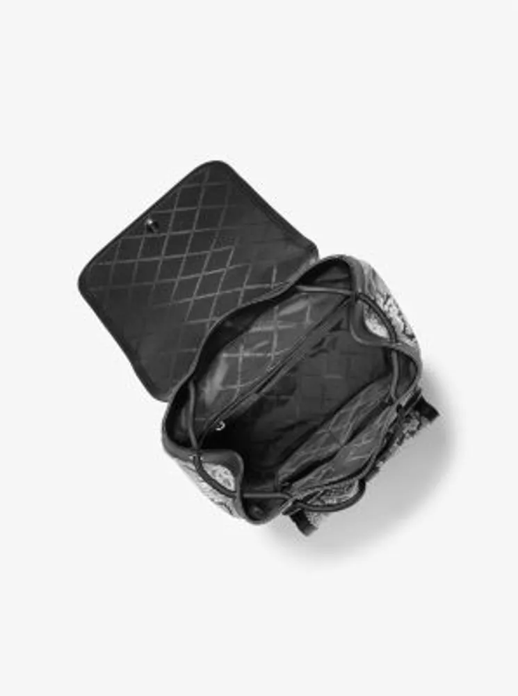 Varick Snake Embossed Leather Utility Backpack