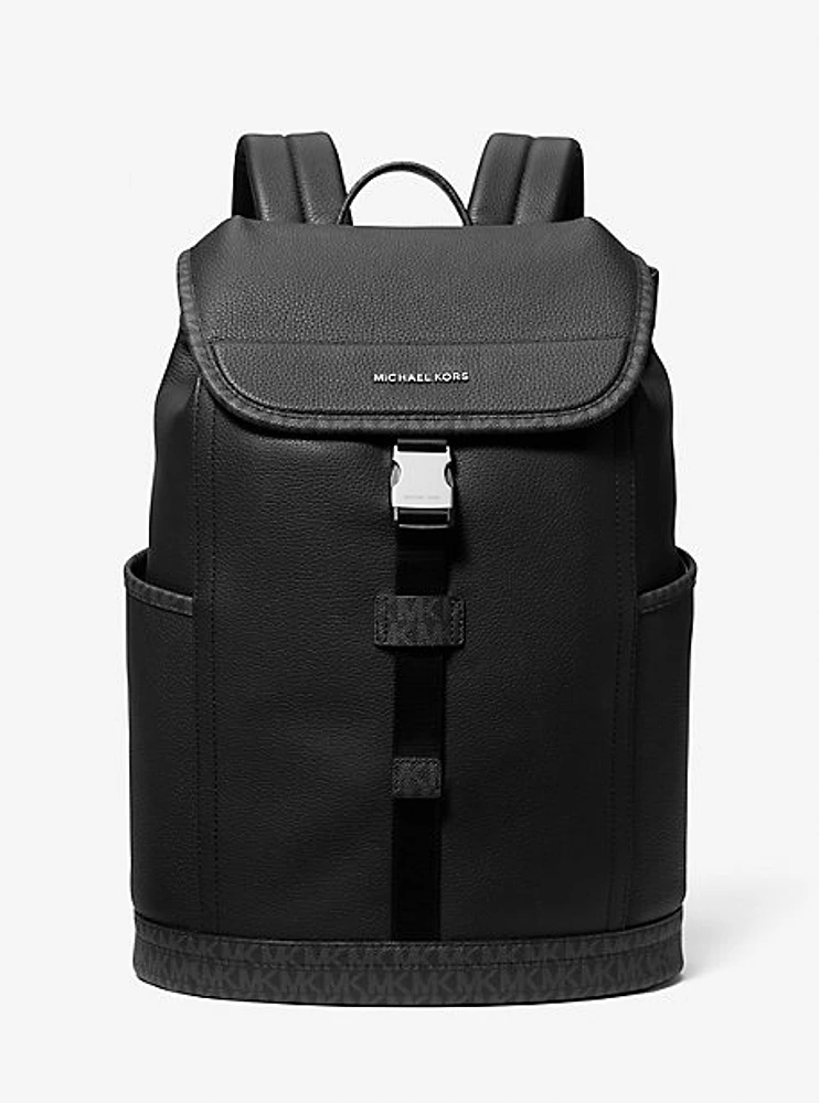 Hudson Leather and Signature Logo Backpack