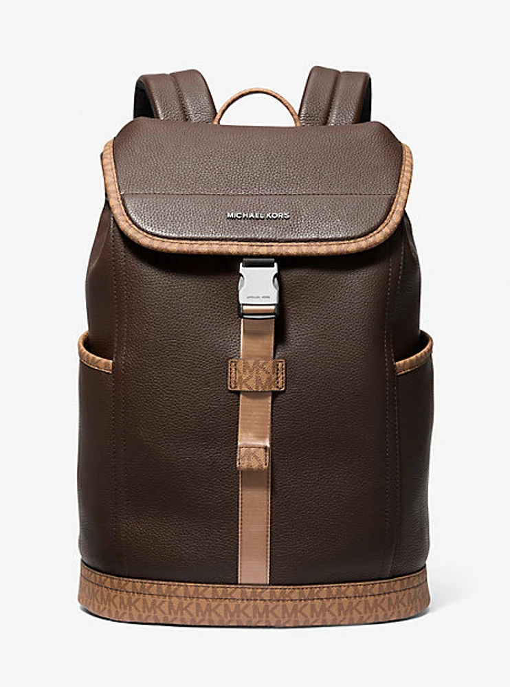 Hudson Leather and Signature Logo Backpack