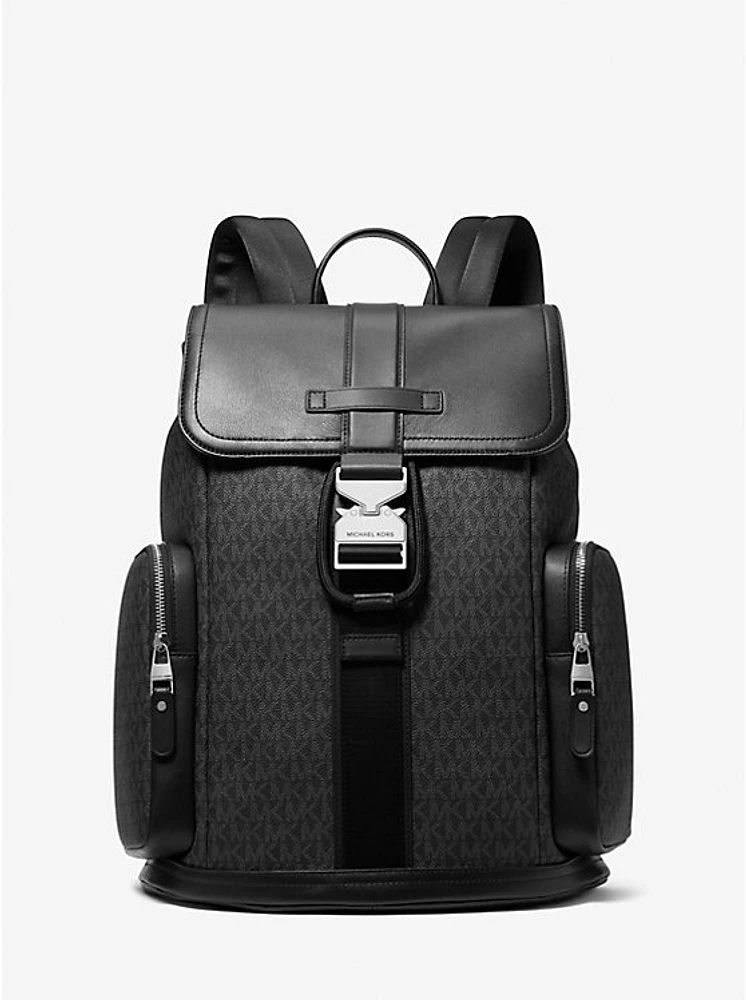 Hudson Signature Logo and Leather Cargo Backpack