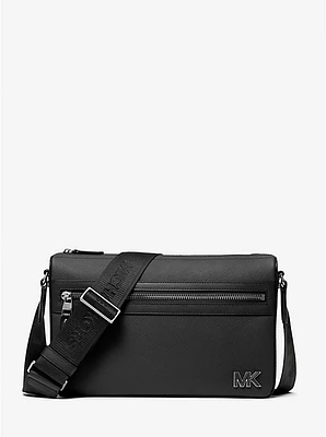 Edison Medium Scratch-Resistant Crossgrain Leather Messenger Bag