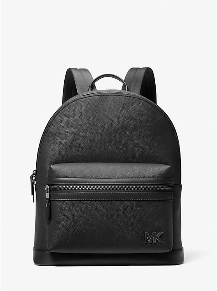 Edison Scratch-Resistant Crossgrain Leather Backpack