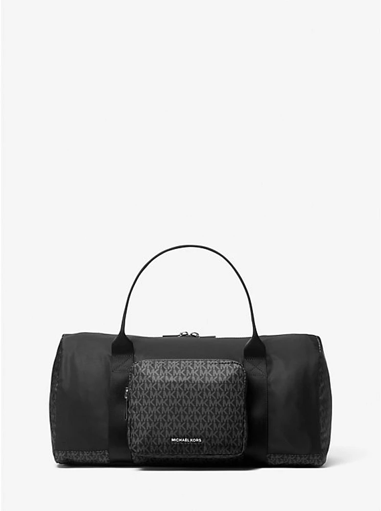 Tanner Nylon and Printed Signature Logo Weekender Bag