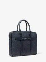 Hudson Logo and Leather Briefcase