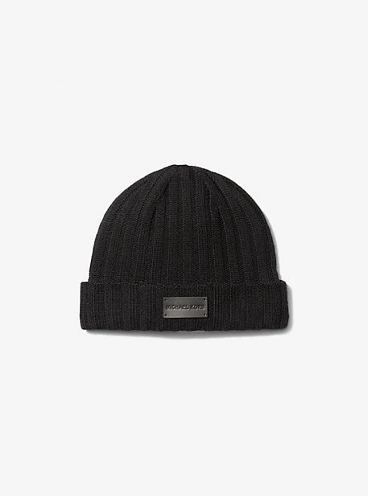 Ribbed Wool Beanie Hat