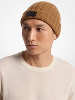 Ribbed Wool Beanie Hat