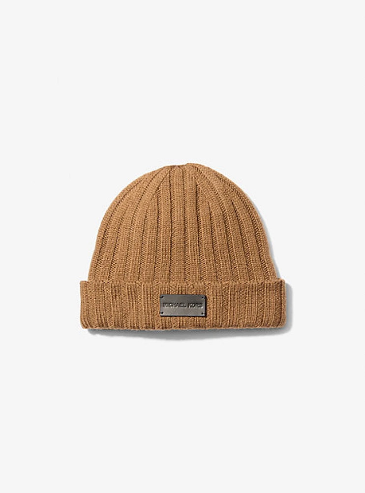 Ribbed Wool Beanie Hat