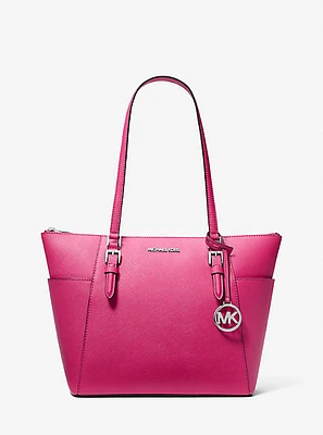 Charlotte Large Saffiano Leather Top-Zip Tote Bag