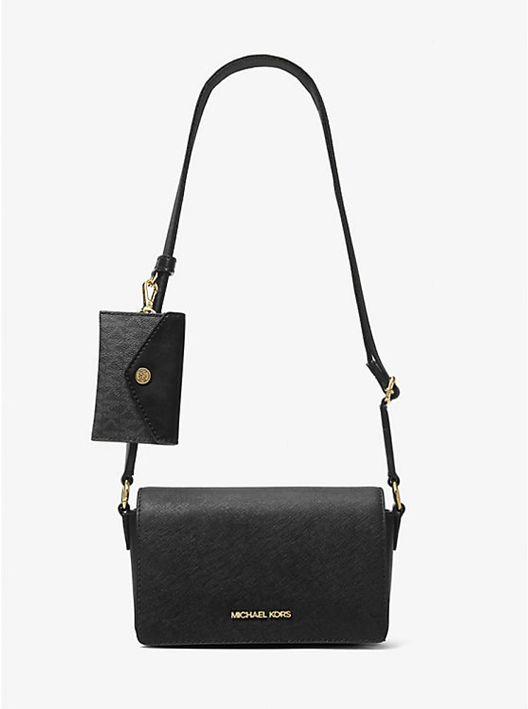 Vincent Small Saffiano Leather Crossbody Bag with Signature Logo Card Case