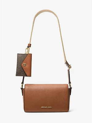 Vincent Small Saffiano Leather Crossbody Bag with Signature Logo Card Case