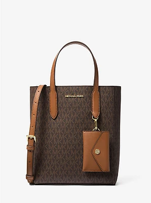 Vincent Small Signature Logo Convertible Tote Bag with Card Case