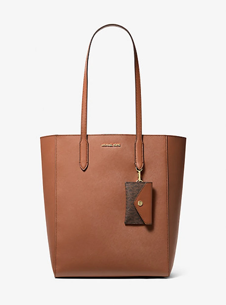 Vincent Large Saffiano Leather Tote Bag With Card Case