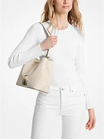 Pratt Medium Signature Logo and Metallic Shoulder Bag