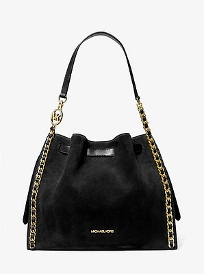 Mina Large Suede Chain Shoulder Bag