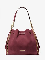 Bolso de hombro Mina grande de ante con cadena