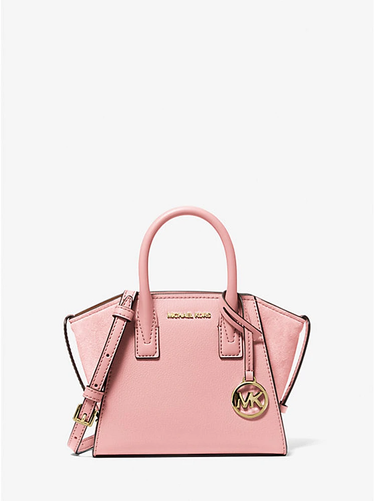 Bolso satchel Avril extrapequeño de piel y ante