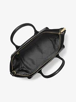 Avril Large Leather and Suede Satchel