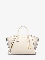 Avril Large Leather and Suede Satchel
