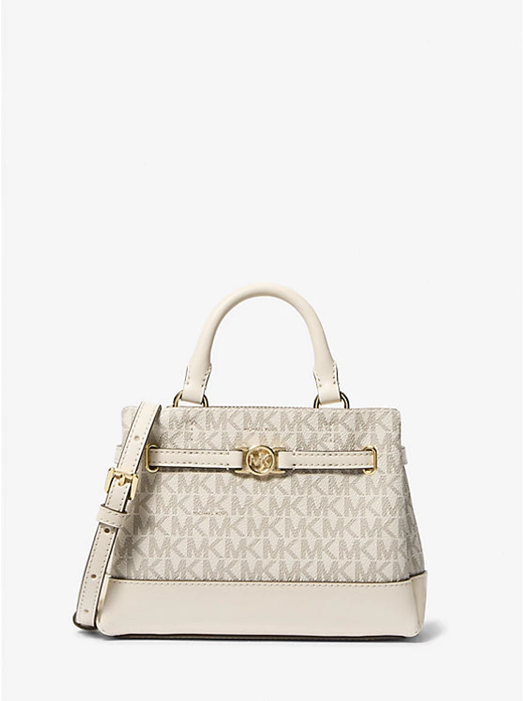 Bolso satchel Reed extrapequeño con logotipo exclusivo