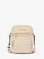 Jet Set Medium Metallic Logo Jacquard Crossbody Bag