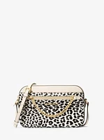 Jet Set Large Leopard-Print Calf Hair Crossbody Bag