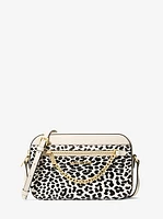 Jet Set Large Leopard-Print Calf Hair Crossbody Bag