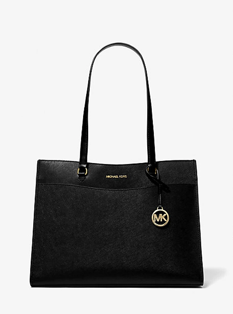 Jet Set Travel Large Saffiano Leather Pocket Tote Bag