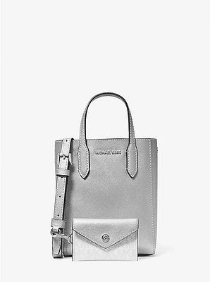 Vincent Extra-Small Metallic Crossbody Bag With Logo Card Case
