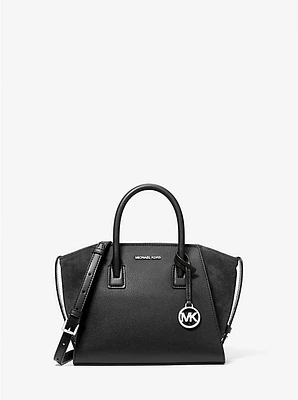 Avril Leather and Suede Satchel