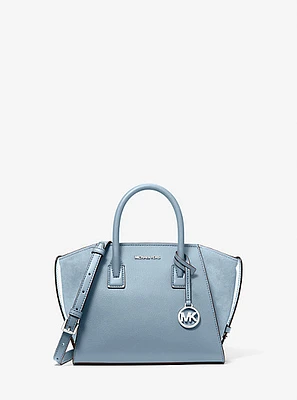 Avril Small Leather and Suede Satchel