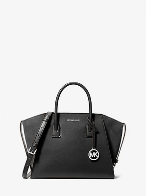 Avril Large Leather and Suede Satchel