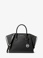 Avril Large Leather and Suede Satchel