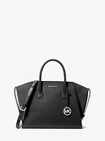Avril Large Leather and Suede Satchel