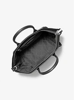 Avril Large Leather and Suede Satchel