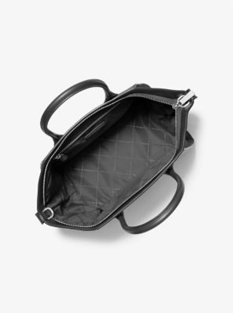 Avril Large Leather and Suede Satchel