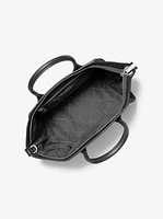 Avril Large Leather and Suede Satchel