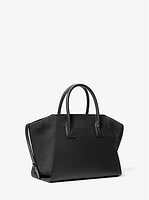 Avril Large Leather and Suede Satchel