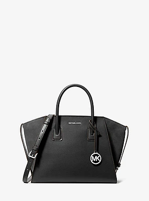 Avril Large Leather and Suede Satchel