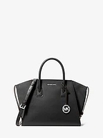 Avril Large Leather and Suede Satchel