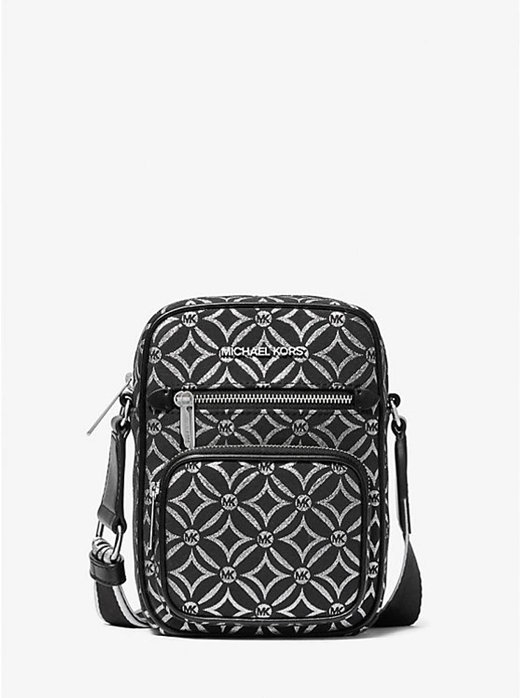 Jet Set Metallic Logo Jacquard Crossbody Bag