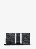 Jet Set Travel Large Signature Logo and Metallic Continental Wallet