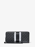 Jet Set Travel Large Signature Logo and Metallic Continental Wallet