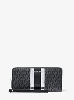 Jet Set Travel Large Signature Logo and Metallic Continental Wallet