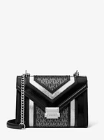 Whitney Medium Signature Logo and Metallic Shoulder Bag