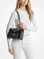 Whitney Medium Signature Logo and Metallic Shoulder Bag