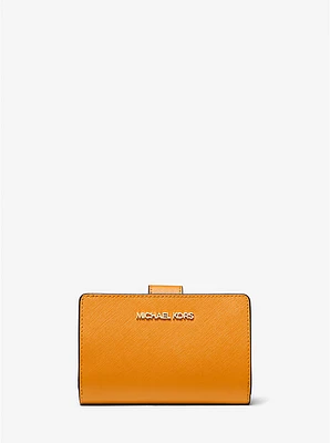 Cartera mediana de piel grano cruzado