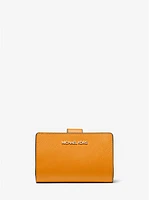 Cartera mediana de piel grano cruzado