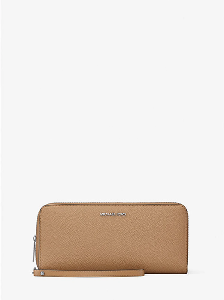 Cartera Continental grande de piel granulada