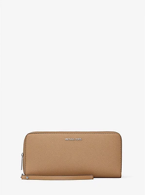 Cartera Continental grande de piel granulada